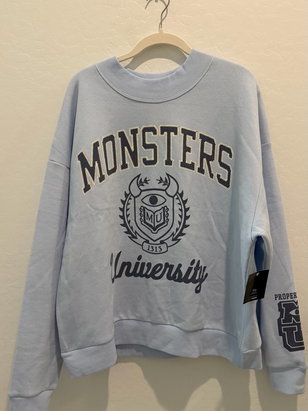 Disney Pixar Monsters University MU Monsters Inc Crewneck Sweatshirt NWT